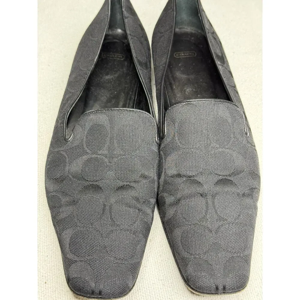 Coach Black Signature Jacquard Slip On Loafer US Size 9.5 B